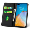 For Huawei P40 Strong Magnetism Liquid Feel Horizontal Flip Leather Case with Holder & Card Slots & Wallet(Black)