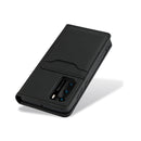 For Huawei P40 Strong Magnetism Liquid Feel Horizontal Flip Leather Case with Holder & Card Slots & Wallet(Black)