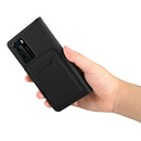 For Huawei P40 Strong Magnetism Liquid Feel Horizontal Flip Leather Case with Holder & Card Slots & Wallet(Black)