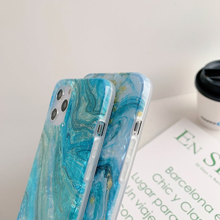For iPhone 12 / 12 Pro Marble Pattern Soft TPU Protective Case(Gilding Shell)
