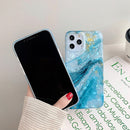 For iPhone 12 / 12 Pro Marble Pattern Soft TPU Protective Case(Gilding Shell)