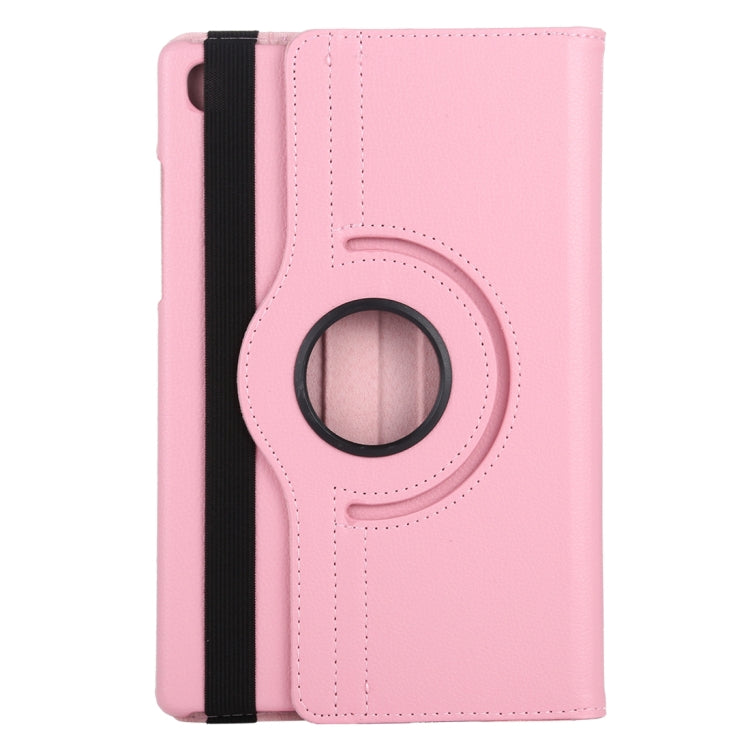 For Samsung Galaxy Tab A7 T500 Litchi Texture Horizontal Flip 360 Degrees Rotation Leather Case with Holder(Pink)