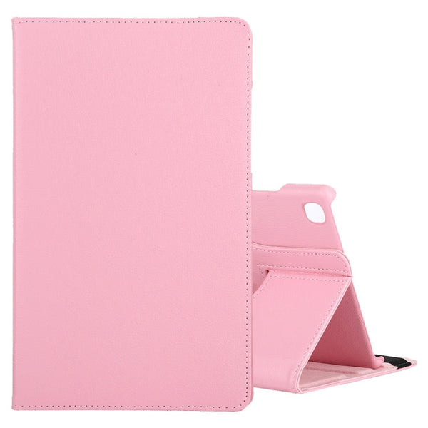 For Samsung Galaxy Tab A7 T500 Litchi Texture Horizontal Flip 360 Degrees Rotation Leather Case with Holder(Pink)