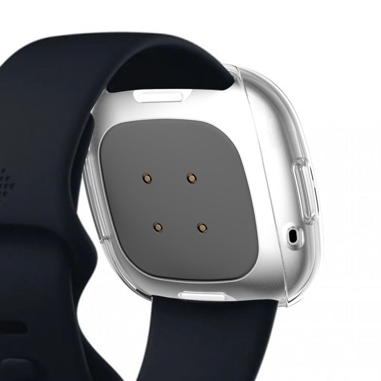 For Fitbit Versa 3 / Versa Sense Plating Full Package TPU Protective Case(Transparent)