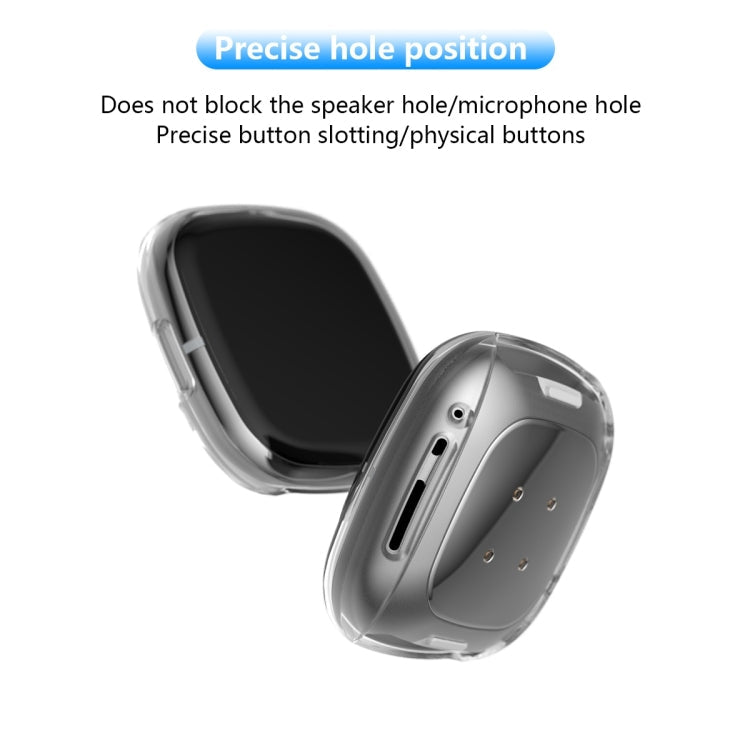 For Fitbit Versa 3 / Versa Sense Plating Full Package TPU Protective Case(Transparent)