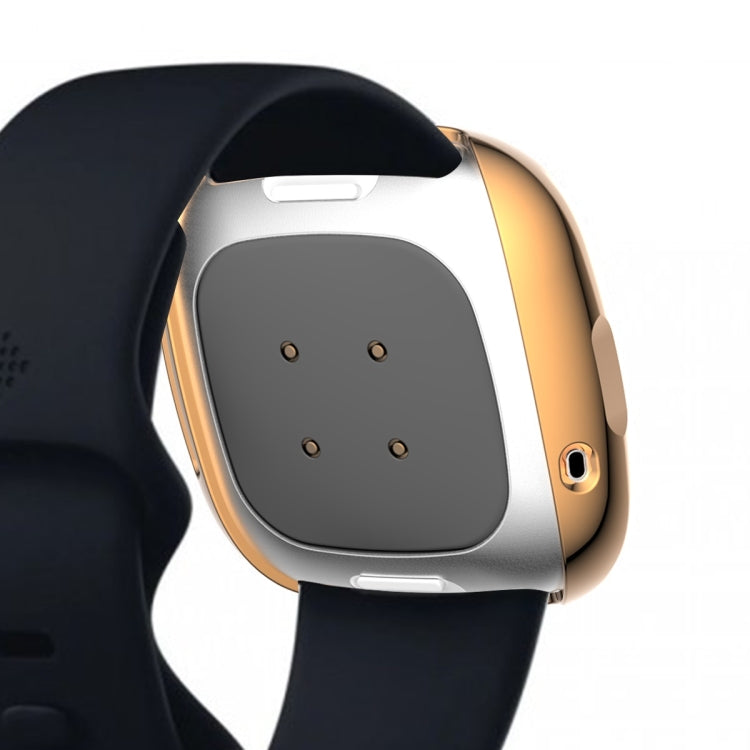 For Fitbit Versa 3 / Versa Sense Plating Full Package TPU Protective Case(Rose Gold)
