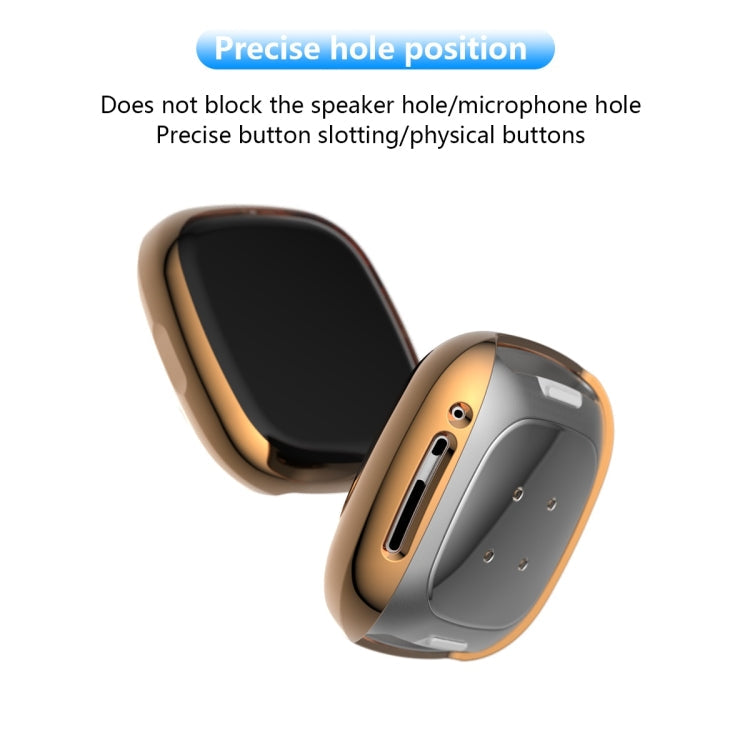 For Fitbit Versa 3 / Versa Sense Plating Full Package TPU Protective Case(Rose Gold)