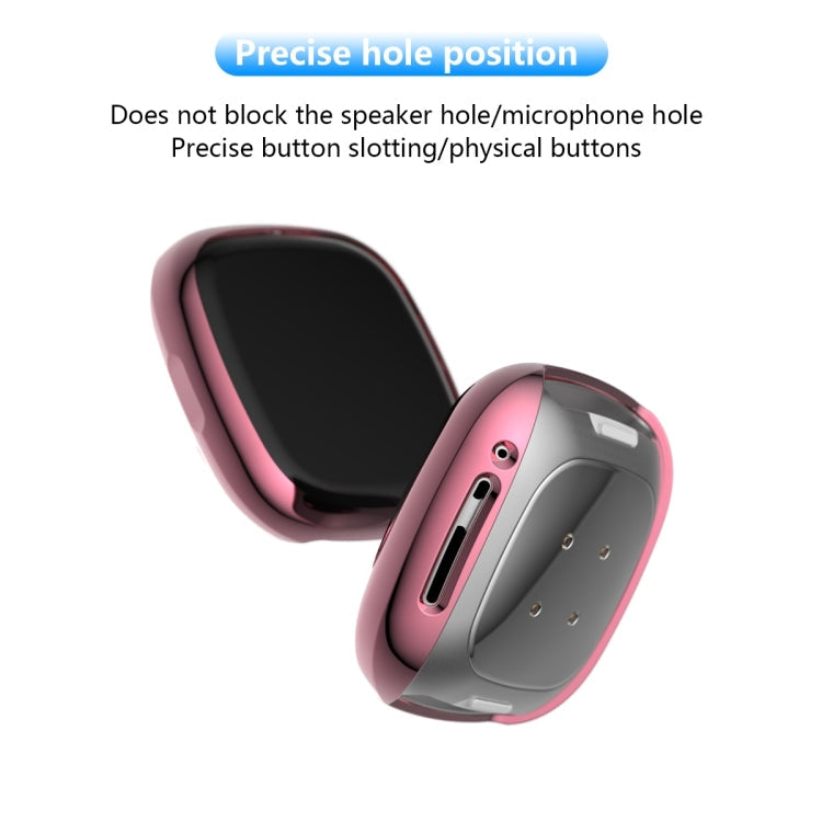 For Fitbit Versa 3 / Versa Sense Plating Full Package TPU Protective Case(Pink)