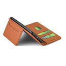 For Samsung Galaxy A20 Strong Magnetism Liquid Feel Horizontal Flip Leather Case with Holder & Card Slots & Wallet(Brown)
