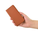 For Samsung Galaxy A20 Strong Magnetism Liquid Feel Horizontal Flip Leather Case with Holder & Card Slots & Wallet(Brown)