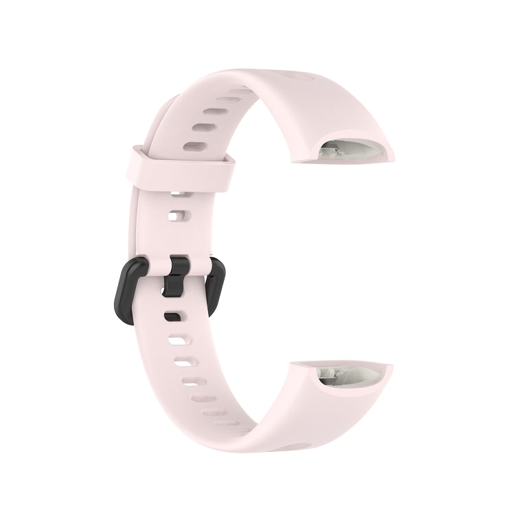 For Huawei Honor Band 5i / Band 4 Metal Buckle Silicone Watch Band, Size: Free Size(Cherry Blossom Powder)