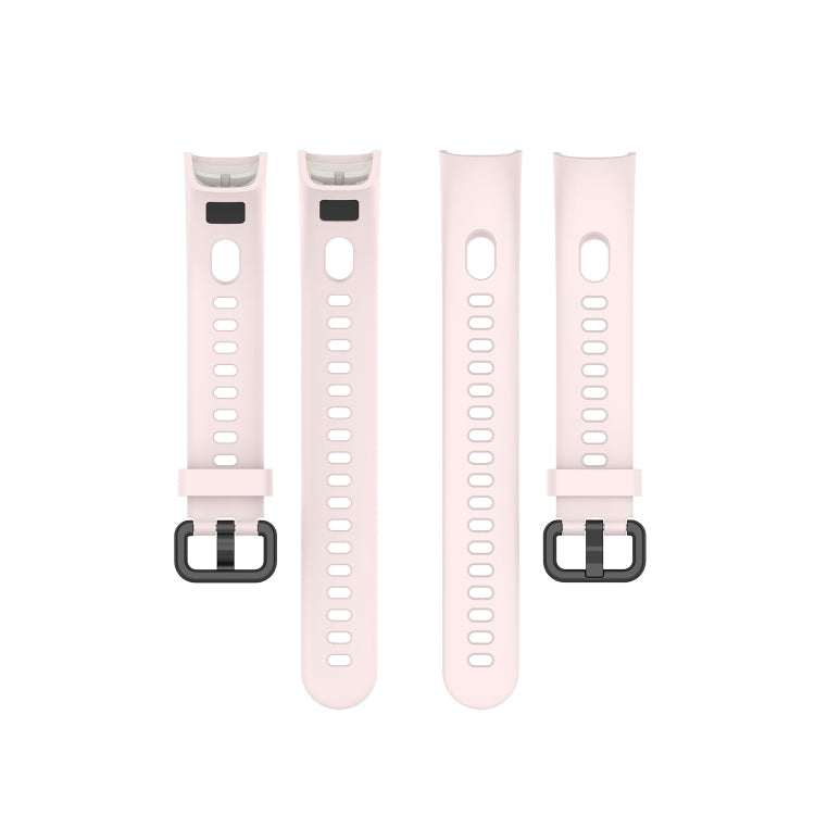 For Huawei Honor Band 5i / Band 4 Metal Buckle Silicone Watch Band, Size: Free Size(Cherry Blossom Powder)