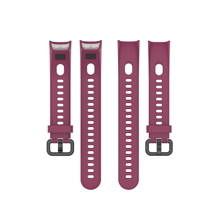 For Huawei Honor Band 5i / Band 4 Metal Buckle Silicone Watch Band, Size: Free Size(Rose Wood)