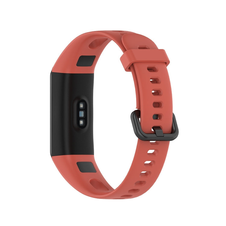 For Huawei Honor Band 5i / Band 4 Metal Buckle Silicone Watch Band, Size: Free Size(Orange)
