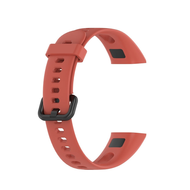 For Huawei Honor Band 5i / Band 4 Metal Buckle Silicone Watch Band, Size: Free Size(Orange)