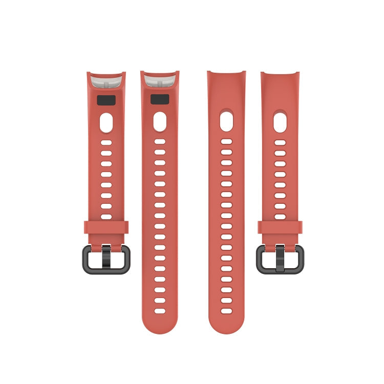 For Huawei Honor Band 5i / Band 4 Metal Buckle Silicone Watch Band, Size: Free Size(Orange)