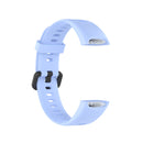For Huawei Honor Band 5i / Band 4 Metal Buckle Silicone Watch Band, Size: Free Size(Chrysanthemum Blue)