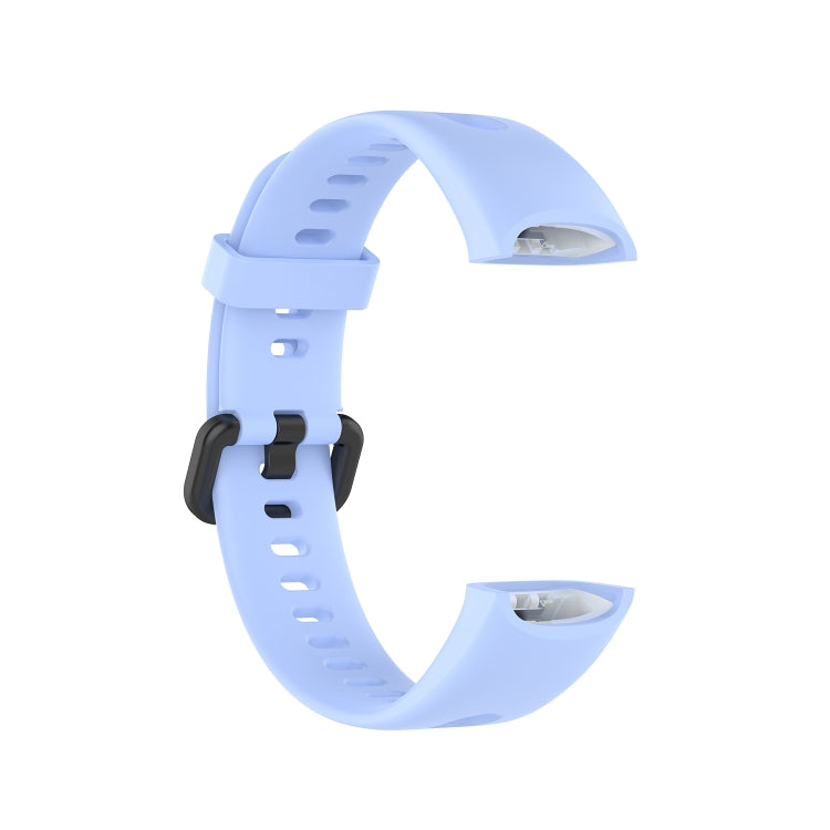 For Huawei Honor Band 5i / Band 4 Metal Buckle Silicone Watch Band, Size: Free Size(Chrysanthemum Blue)