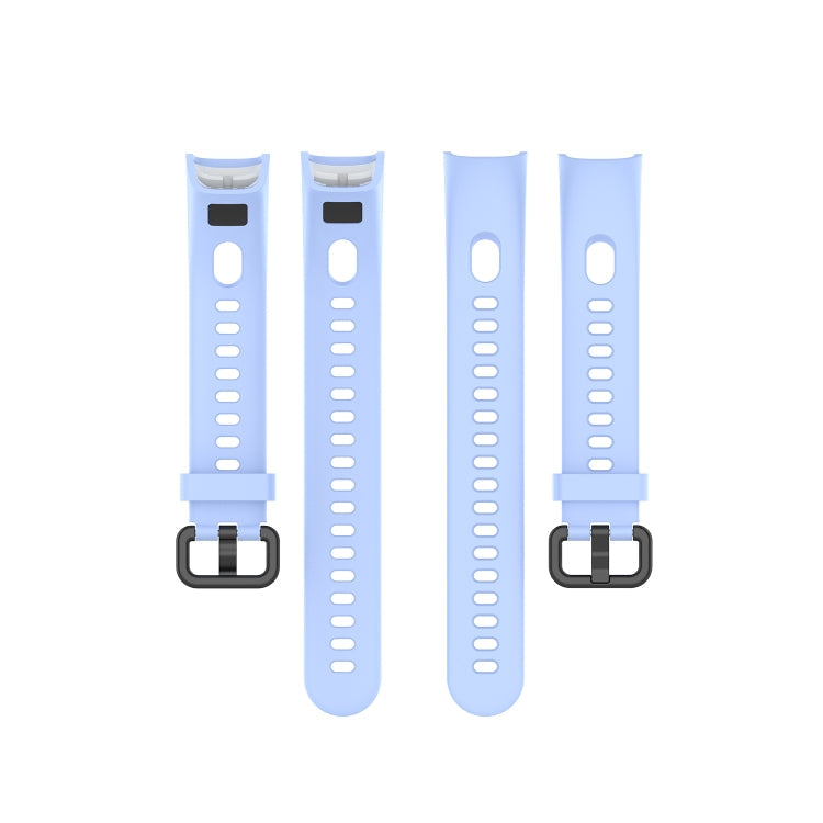 For Huawei Honor Band 5i / Band 4 Metal Buckle Silicone Watch Band, Size: Free Size(Chrysanthemum Blue)