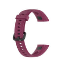 For Huawei Honor Band 5i / Band 4 Metal Buckle Silicone Watch Band, Size: Free Size(Red Wine)
