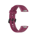 For Huawei Honor Band 5i / Band 4 Metal Buckle Silicone Watch Band, Size: Free Size(Red Wine)