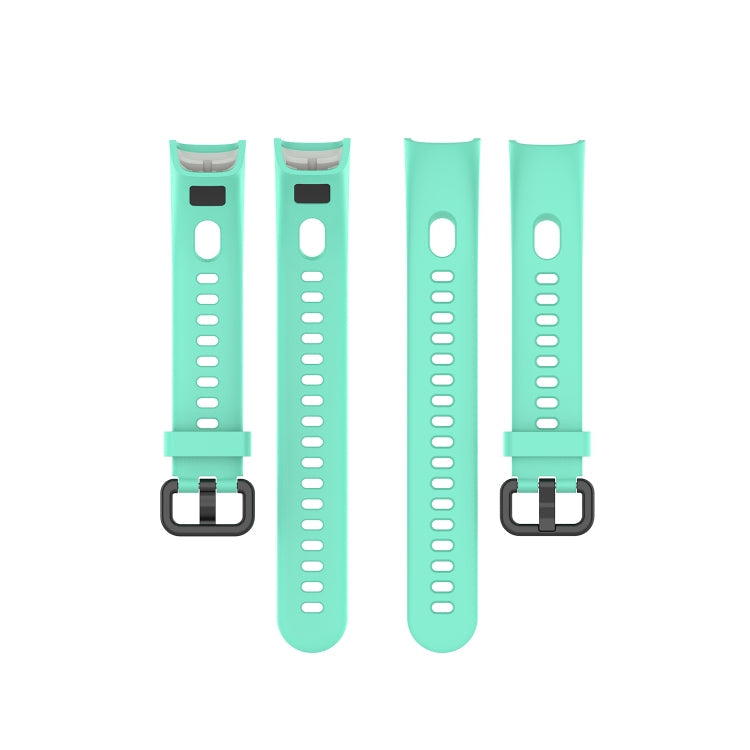 For Huawei Honor Band 5i / Band 4 Metal Buckle Silicone Watch Band, Size: Free Size(Lake Blue)