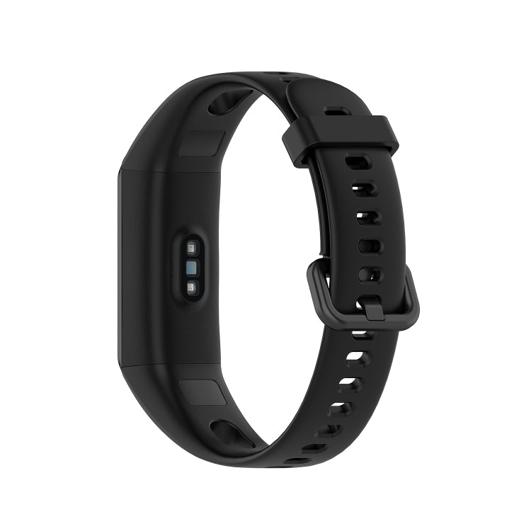 For Huawei Honor Band 5i / Band 4 Metal Buckle Silicone Watch Band, Size: Free Size(Black)