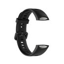 For Huawei Honor Band 5i / Band 4 Metal Buckle Silicone Watch Band, Size: Free Size(Black)