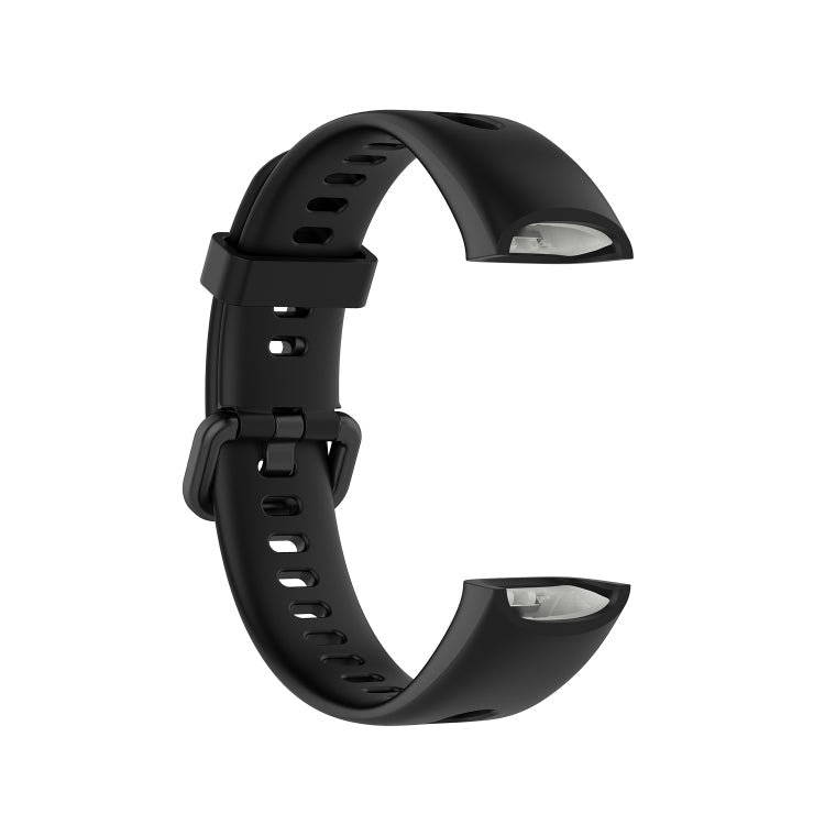 For Huawei Honor Band 5i / Band 4 Metal Buckle Silicone Watch Band, Size: Free Size(Black)
