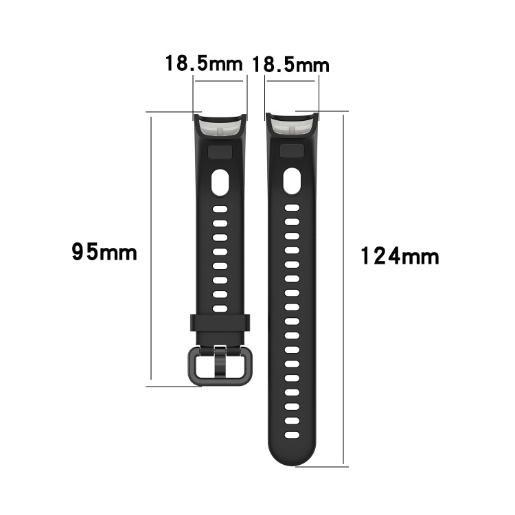 For Huawei Honor Band 5i / Band 4 Metal Buckle Silicone Watch Band, Size: Free Size(Black)