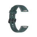 For Huawei Honor Band 5i / Band 4 Metal Buckle Silicone Watch Band, Size: Free Size(Olive Green)