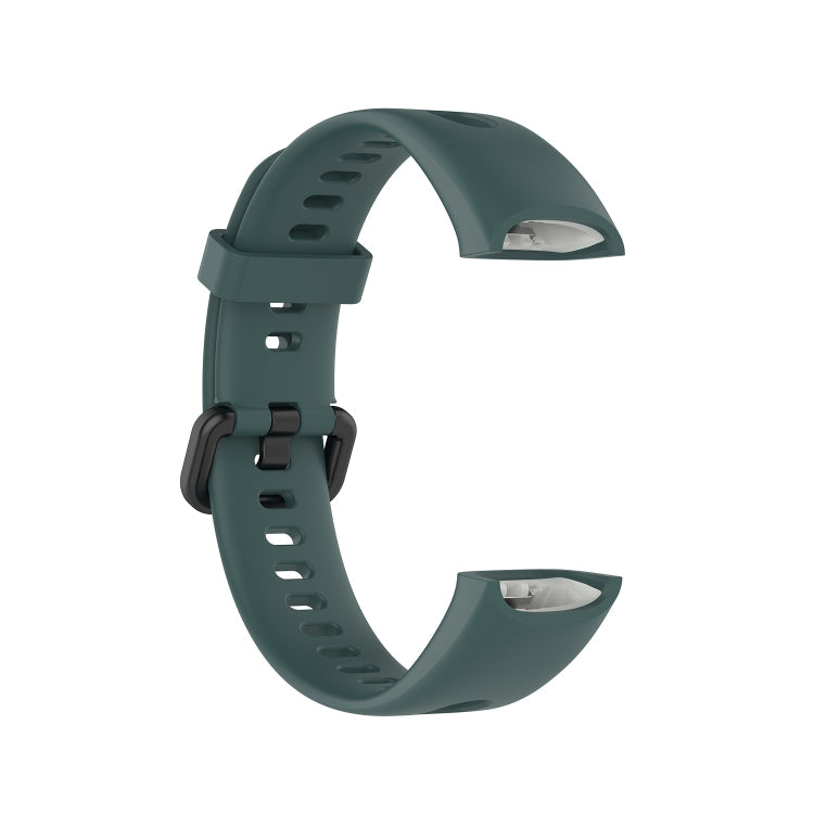 For Huawei Honor Band 5i / Band 4 Metal Buckle Silicone Watch Band, Size: Free Size(Olive Green)