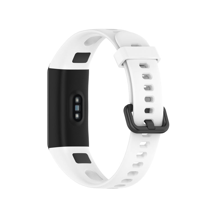 For Huawei Honor Band 5i / Band 4 Metal Buckle Silicone Watch Band, Size: Free Size(White)