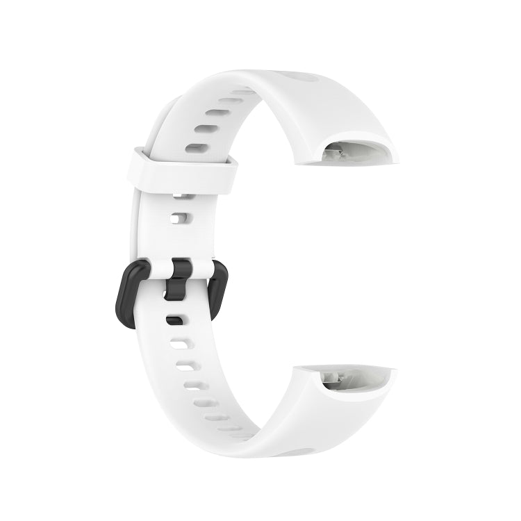For Huawei Honor Band 5i / Band 4 Metal Buckle Silicone Watch Band, Size: Free Size(White)