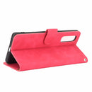 For OPPO Find X2 Solid Color Skin Feel Magnetic Buckle Horizontal Flip Calf Texture PU Leather Case with Holder & Card Slots & Wallet(Rose Red)