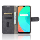 For OPPO Realme C11 Solid Color Skin Feel Magnetic Buckle Horizontal Flip Calf Texture PU Leather Case with Holder & Card Slots & Wallet(Black)