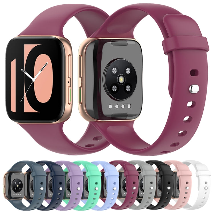 For OPPO Watch 41mm Silicone Watch Band(Stay Blue And Green)