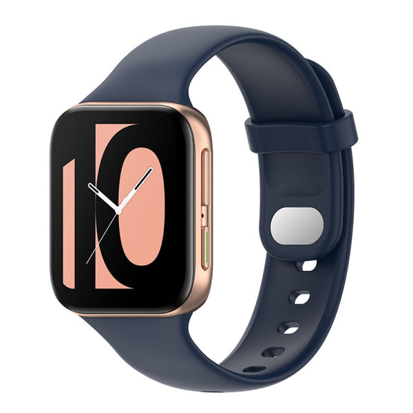 For OPPO Watch 46mm Silicone Watch Band(Midnight Blue)