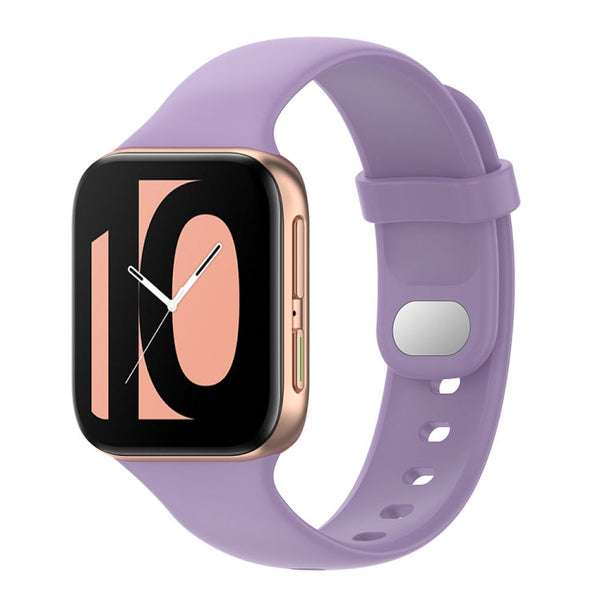 For OPPO Watch 46mm Silicone Watch Band(Light Purple)