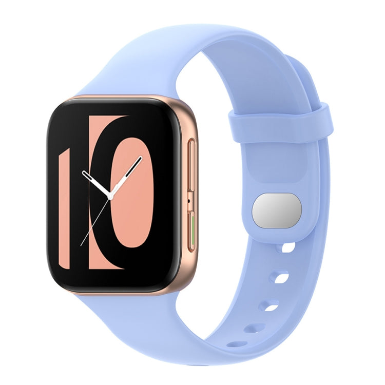 For OPPO Watch 46mm Silicone Watch Band(Chrysanthemum Blue)