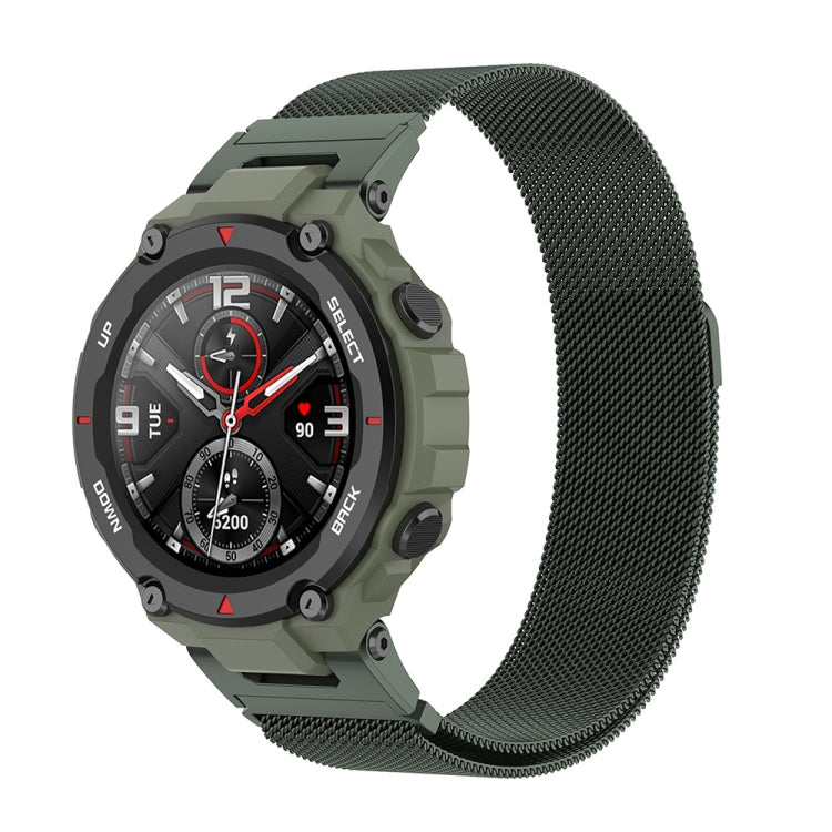 For Huami Amazfit T-Rex A1918 Milan Watch Band with Screwdriver(Olive Green)