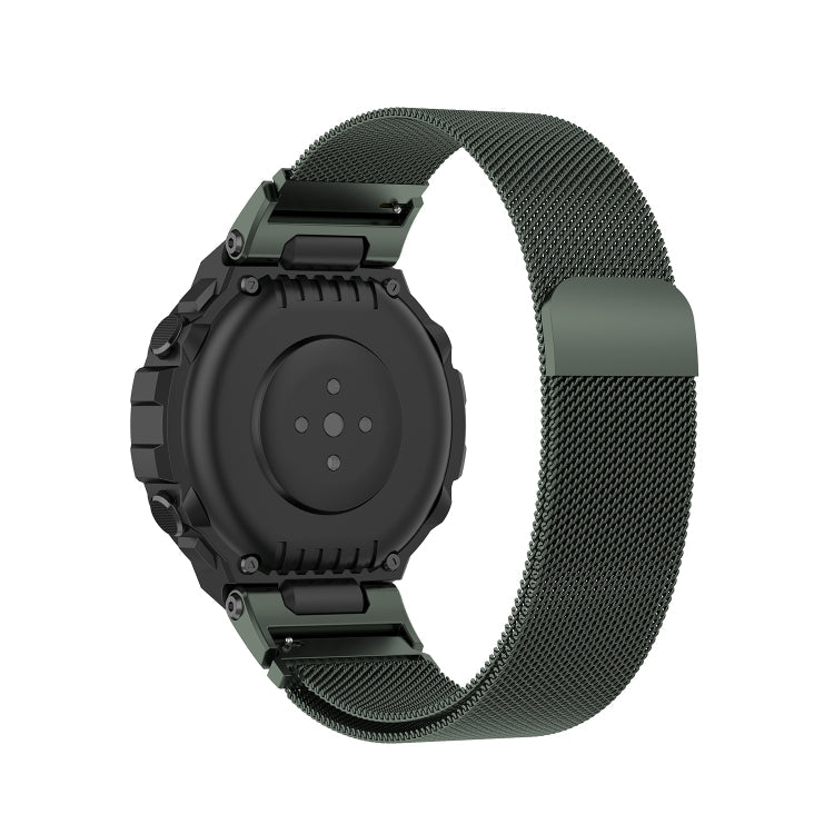 For Huami Amazfit T-Rex A1918 Milan Watch Band with Screwdriver(Olive Green)