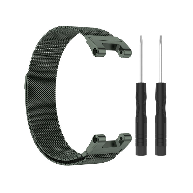 For Huami Amazfit T-Rex A1918 Milan Watch Band with Screwdriver(Olive Green)