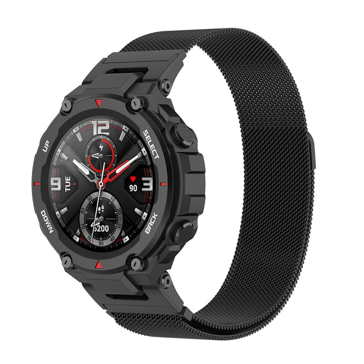 For Huami Amazfit T-Rex A1918 Milan Watch Band with Screwdriver(Black)