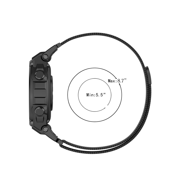 For Huami Amazfit T-Rex A1918 Milan Watch Band with Screwdriver(Black)
