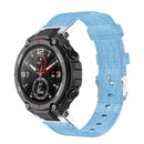 For Huami Amazfit T-Rex A1918 Nylon Canvas Replacement Strap with Screwdriver(Light Blue)