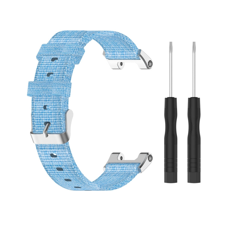 For Huami Amazfit T-Rex A1918 Nylon Canvas Replacement Strap with Screwdriver(Light Blue)