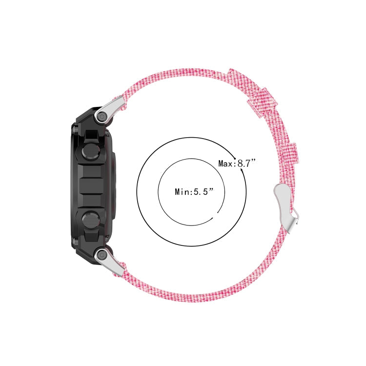 For Huami Amazfit T-Rex A1918 Nylon Canvas Replacement Strap with Screwdriver(Black)