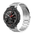 For Huami Amazfit T-Rex A1918 3-Beads Stainless Steel Watch Band with Screwdriver(Silver)