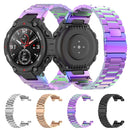 For Huami Amazfit T-Rex A1918 3-Beads Stainless Steel Watch Band with Screwdriver(Black)